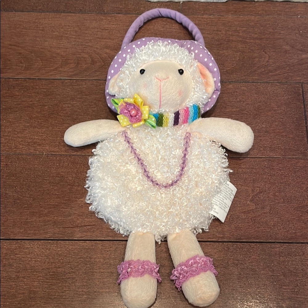 Plush Sheep Purse with Purple Hat and Accessories